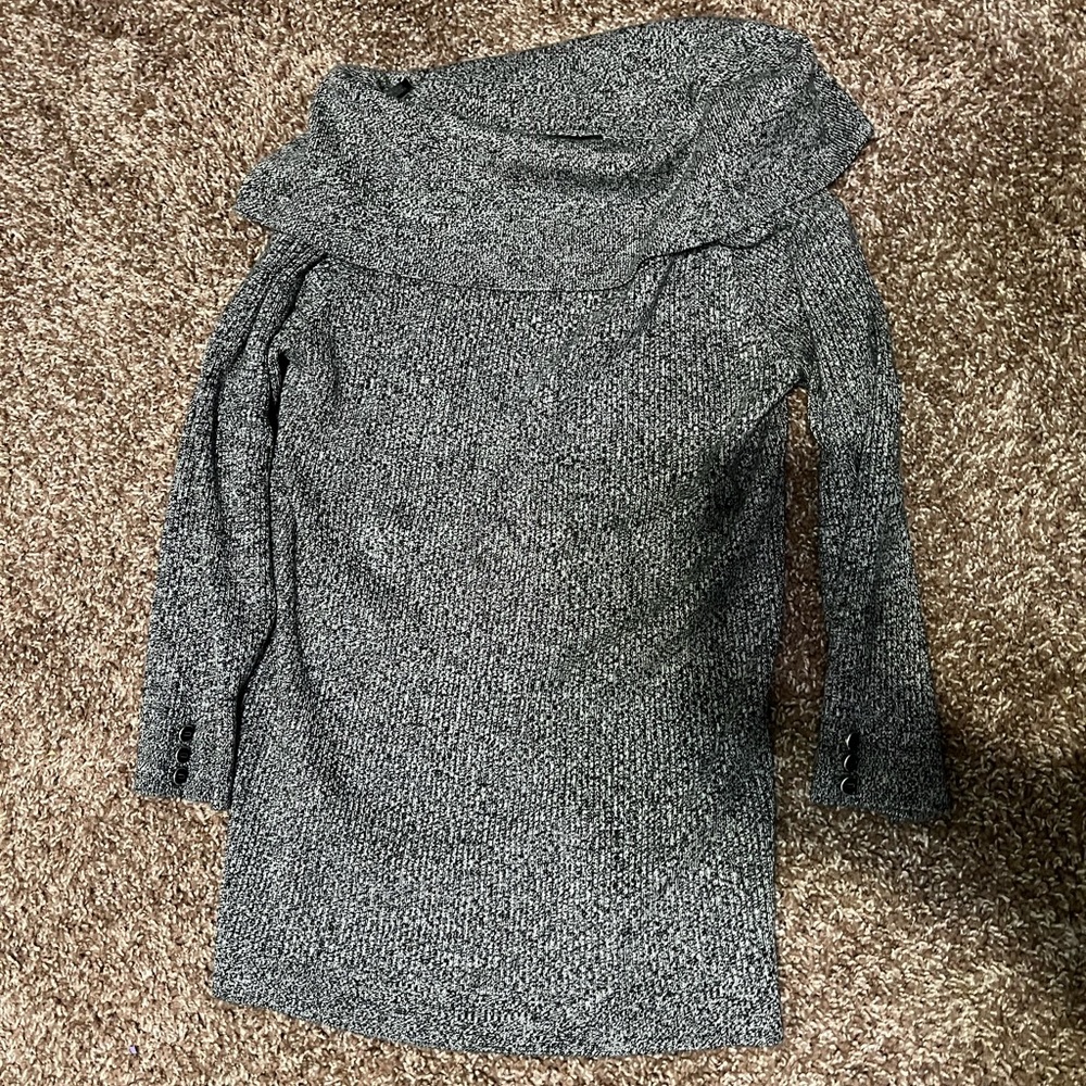 Cowl neck 3/4 sleeve sweater